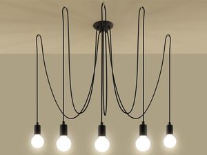 Miniaturka 2 - Lampa z długimi przewodami – czarna konstrukcja