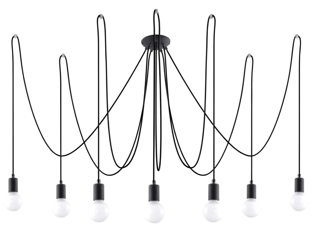 Artystyczny Żyrandol NOLAN 7 Czarny