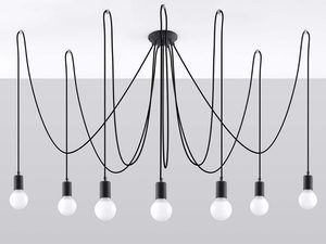 Miniaturka 1 - Designerski żyrandol z czarnymi przewodami – światło punktowe