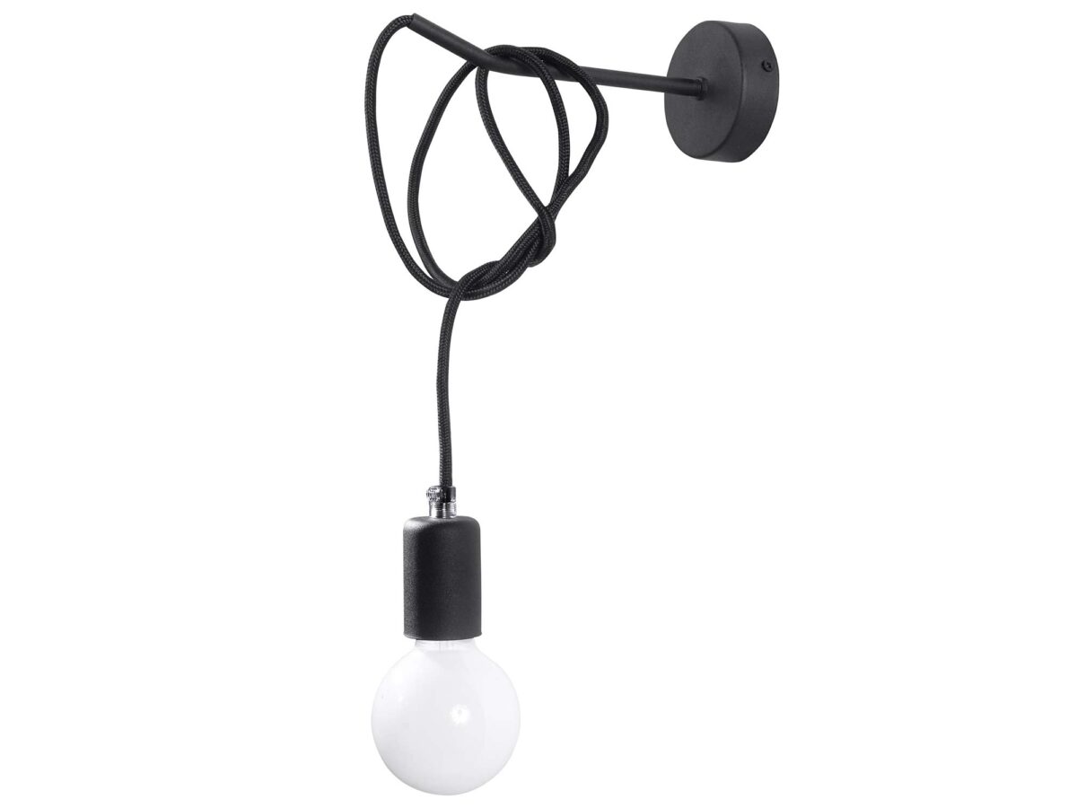 Artystyczny Kinkiet na Czarnych Kablach NOLAN