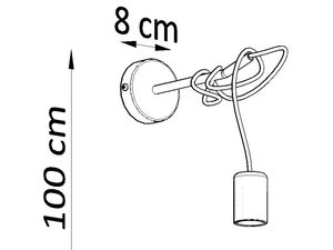 Miniaturka 6 - Kinkiet z czarnym kablem i żarówką – długość 100 cm