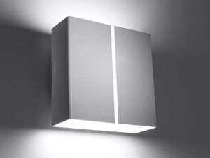 Miniaturka 2 - Biały kwadratowy kinkiet LED z podwójnym paskiem świetlnym