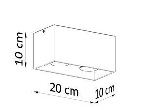 Miniaturka 18 - Rysunek techniczny lampy LED o wymiarach 20 x 10 cm