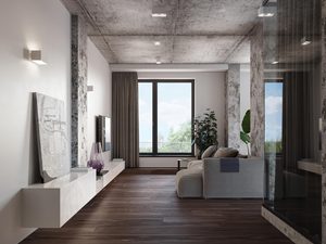 Miniaturka 4 - Loftowe wnętrze z eleganckim oświetleniem