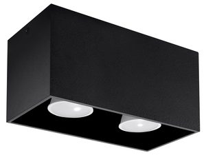 Miniaturka 6 - Czarna lampa sufitowa LED z podwójnym źródłem światła