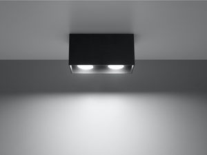 Miniaturka 8 - Czarna lampa LED z dwoma punktami świetlnymi do sufitów podwieszanych