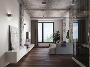 Miniaturka 16 - Nowoczesny salon z oświetleniem sufitowym LED