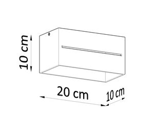 Miniaturka 19 - Techniczny szkic oprawy LED o wymiarach 20x10 cm