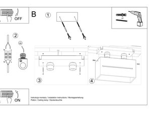 Miniaturka 18 - Rysunek techniczny montażu lampy LED dwupunktowej