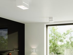 Miniaturka 4 - Wnętrze z betonową ścianą i białą lampą LED natynkową