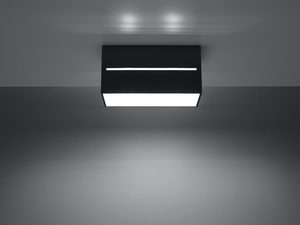 Miniaturka 8 - Czarna lampa LED z dwoma źródłami światła na tle sufitu