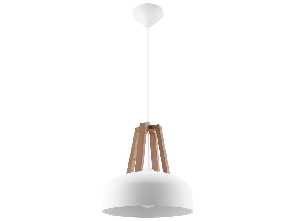 Stalowo-Drewniana Lampa Wisząca ANDROMEDA