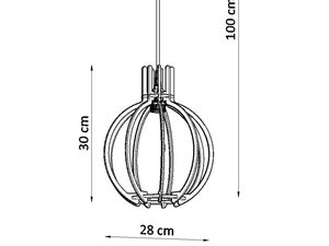 Miniaturka 6 - Rysunek techniczny lampy wiszącej – wysokość 100 cm