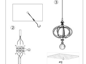 Miniaturka 7 - Schemat techniczny montażu lampy z kloszem o okrągłym profilu