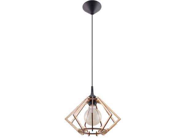 Lampa wisząca w stylu loftowym – konstrukcja z drewna i metalu