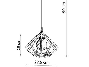 Miniaturka 7 - Wymiarowy rysunek lampy wiszącej – wysokość 90 cm