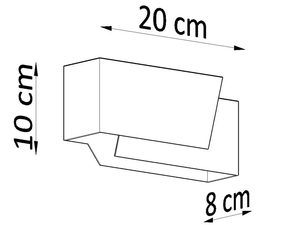 Miniaturka 6 - Rysunek techniczny kinkietu o wymiarach 20 x 8 cm