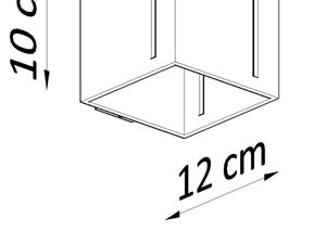 Miniaturka 17 - Rysunek techniczny nowoczesnego plafonu LED o wymiarach 12 × 10 cm