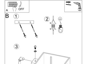 Miniaturka 18 - Rysunek montażowy czarnej lampy LED w kształcie sześcianu