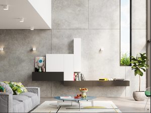 Miniaturka 9 - Jasny salon z kwadratowym plafonem LED przy ścianie