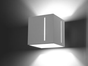 Miniaturka 8 - Nowoczesny szary plafon LED z pionowym światłem, styl minimalistyczny