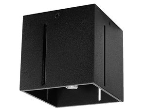 Miniaturka 12 - Lampa LED natynkowa czarna w kształcie kostki z otwartym dołem