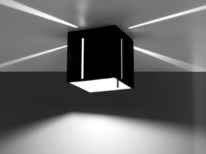 Miniaturka 14 - Czarna lampa sufitowa LED z efektem światła rozchodzącego się krzyżowo