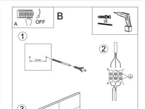Miniaturka 7 - Schemat montażu kinkietu ściennego – widok techniczny