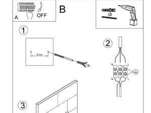Miniaturka 13 - Instrukcja montażu białego geometrycznego kinkietu LED