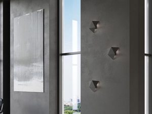 Miniaturka 5 - Designerskie kinkiety LED czarne na ciemnej betonowej ścianie