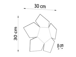 Miniaturka 12 - Rysunek techniczny kinkietu LED z pięcioma płaszczyznami