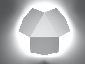 Miniaturka 8 - Biały kinkiet LED o geometrycznym kształcie z podświetleniem