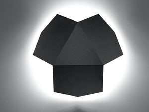 Miniaturka 2 - Czarny kinkiet ścienny LED o designerskim kształcie geometrycznym