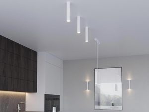 Miniaturka 3 - Zestaw lamp wiszących LED w bieli i czerni w kuchni