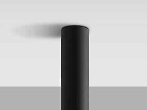 Miniaturka 7 - Nowoczesna czarna lampa LED tuba na tle szarej ściany