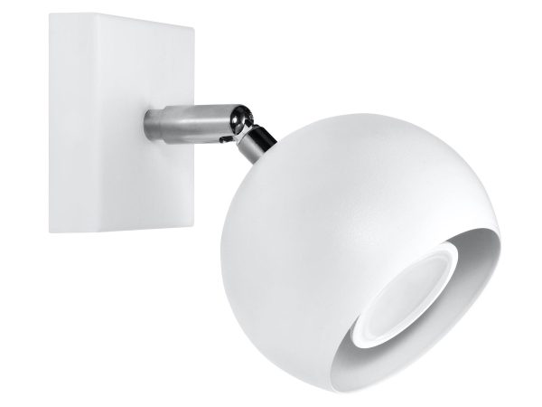 Biały kinkiet LED z kulistym kloszem