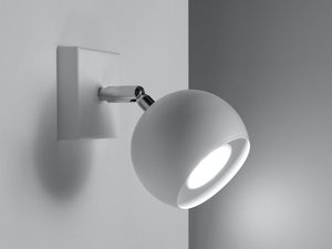 Miniaturka 2 - Biała lampa LED z dwoma okrągłymi kloszami na tle białym