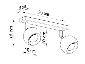 Miniaturka 12 - Techniczny rysunek lampy LED z dwoma reflektorami
