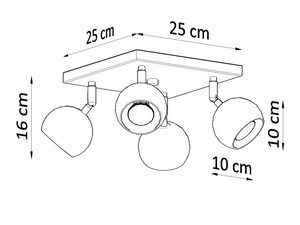 Miniaturka 12 - Lampa sufitowa biała z reflektorami LED – wersja 2x2