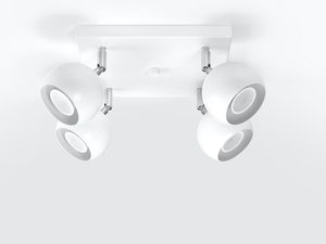 Miniaturka 7 - Cztery reflektory LED białe na podstawie kwadratowej