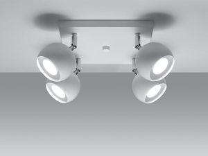 Miniaturka 8 - Biała lampa sufitowa LED z reflektorami do wnętrz nowoczesnych