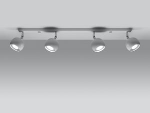 Miniaturka 8 - Biała lampa szynowa LED z czterema reflektorami na tle bieli