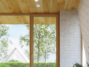 Miniaturka 10 - Nowoczesne oświetlenie LED na tle drewnianego sufitu