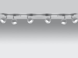 Miniaturka 8 - Salon z drewnianym sufitem i białą lampą LED punktową