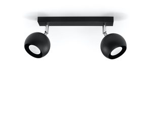 Miniaturka 1 - Czarna sufitowa lampa LED z dwoma ruchomymi reflektorami