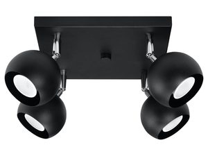 Miniaturka 14 - Reflektory LED czarne na podstawie sufitowej do salonu