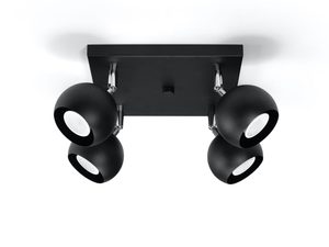 Miniaturka 1 - Designerska lampa LED czarna z okrągłymi reflektorami