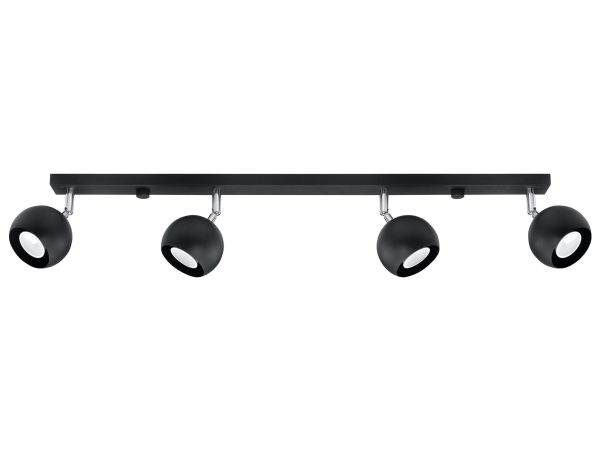 Szynowa lampa LED czarna z minimalistycznymi reflektorami