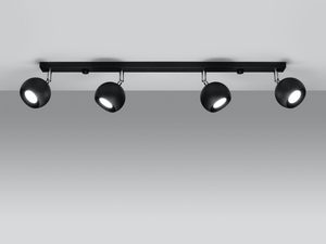 Miniaturka 2 - Czarna lampa szynowa z reflektorami LED do salonu