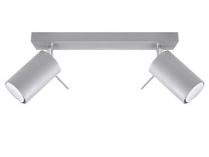 Miniaturka 12 - Listwa sufitowa szara z dwoma reflektorami regulowanymi GU10